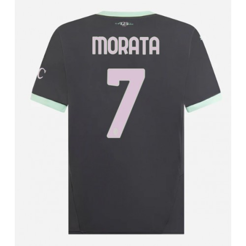 Dres AC Milan Alvaro Morata #7 Rezervni 2024-25 Kratak Rukav